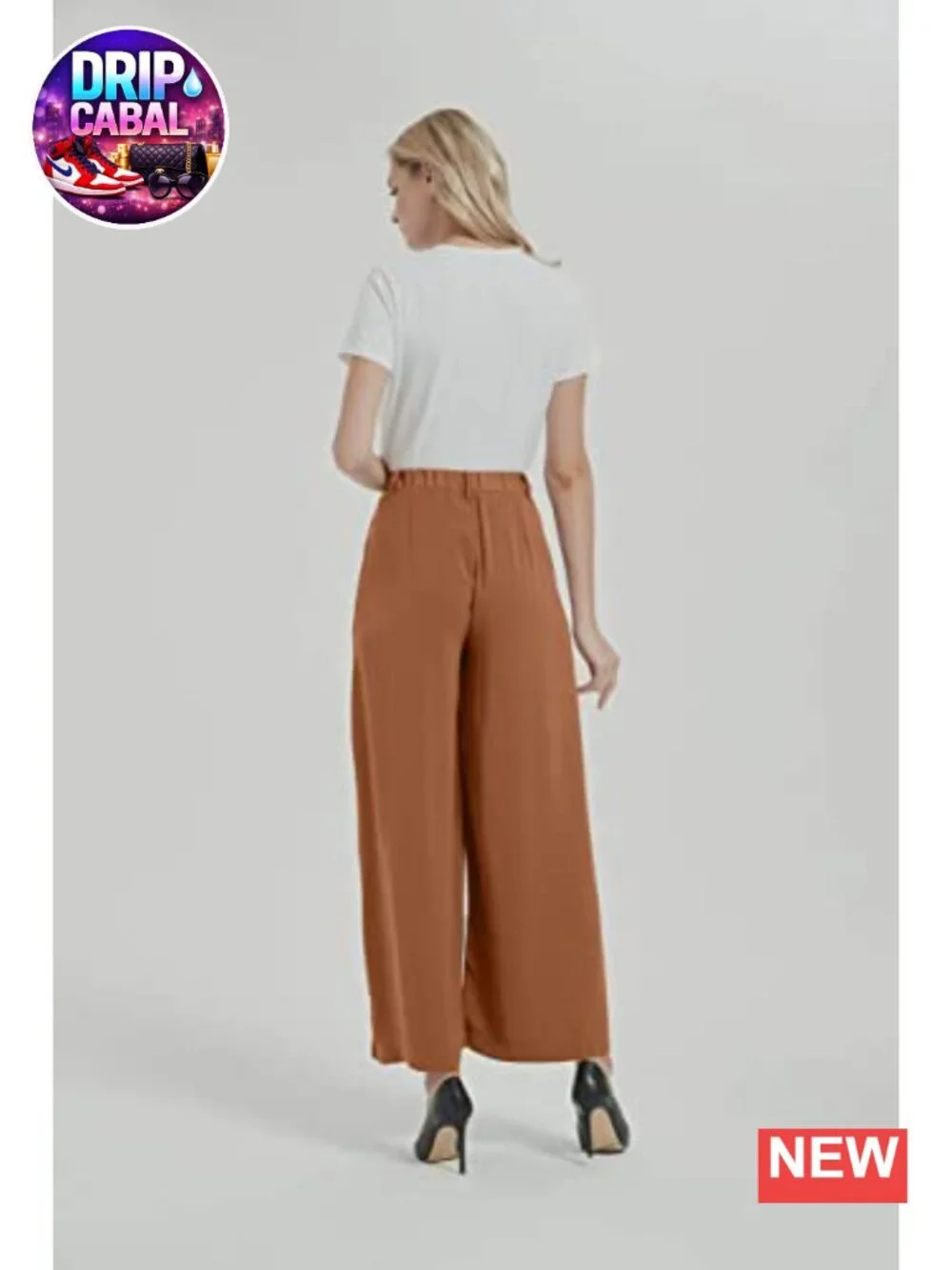 Wide Leg Palazzo Pants Women High Waist Business Trousers with Pockets